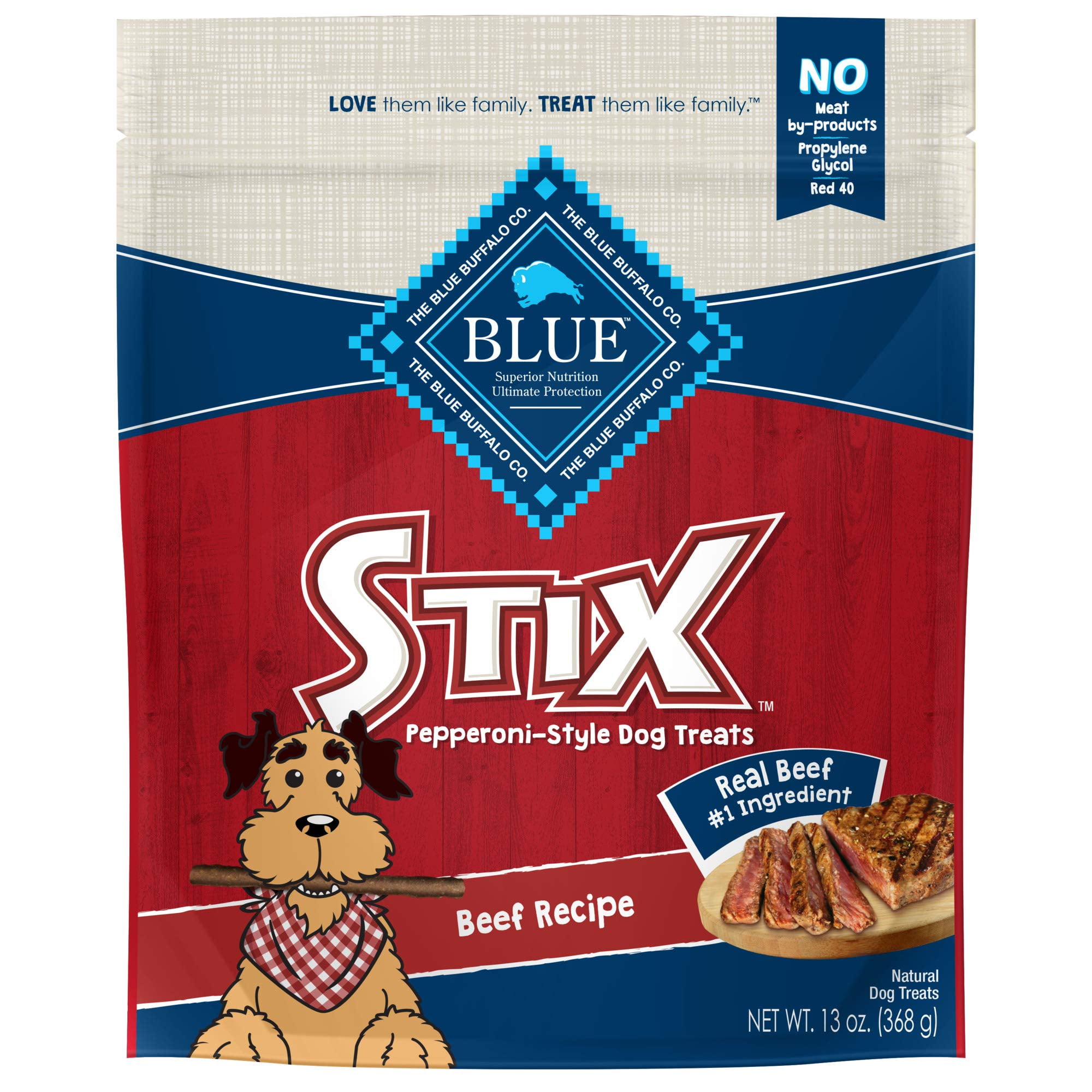 Blue Buffalo Stix Natural Soft-Moist Dog Treats, Beef Recipe 13-Oz Bag