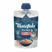 Blue Buffalo Tastefuls Adult Cat Natural Purees, Salmon 3-oz Resealable Twist Cap Pouch