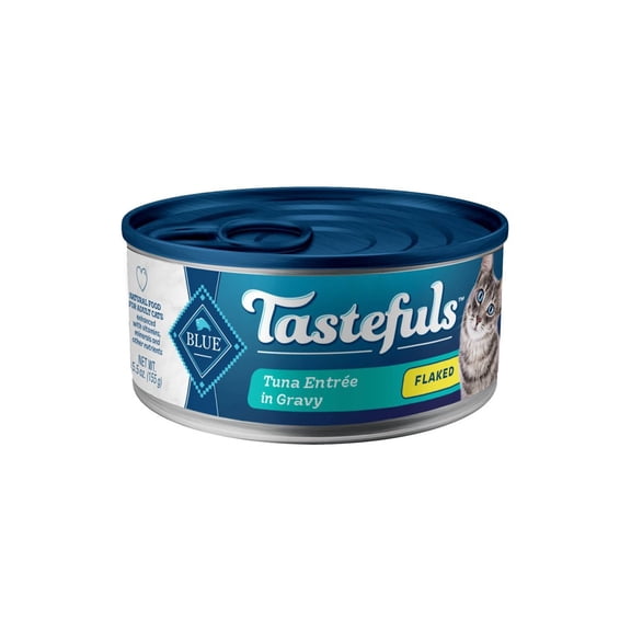 Blue Buffalo, Cat Food Tastefuls Adult Cat Tuna Entree Pate in Gravy, 5.5 Ounce (Pack of 12)