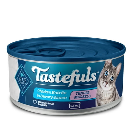 Blue Buffalo Tastefuls Adult Cat Wet Food, Chicken Morsels in Gravy, 5.5-oz. Can
