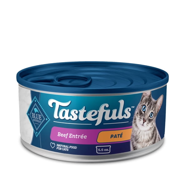 Blue Buffalo Tastefuls Beef Entree Wet Cat Food Pate, 5.5 oz., Case of 12