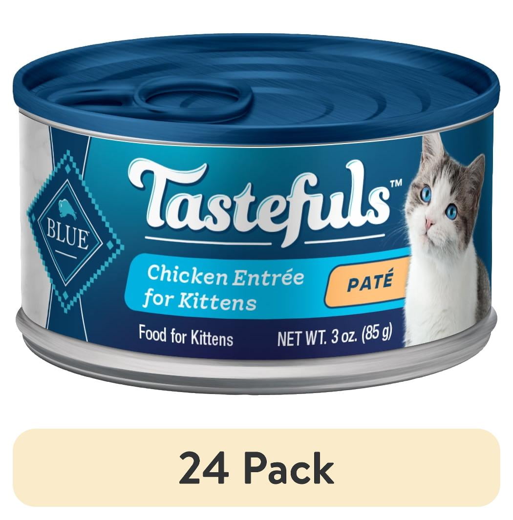(24 pack) Blue Buffalo Tastefuls Chicken Pate Wet Cat Food for Kittens