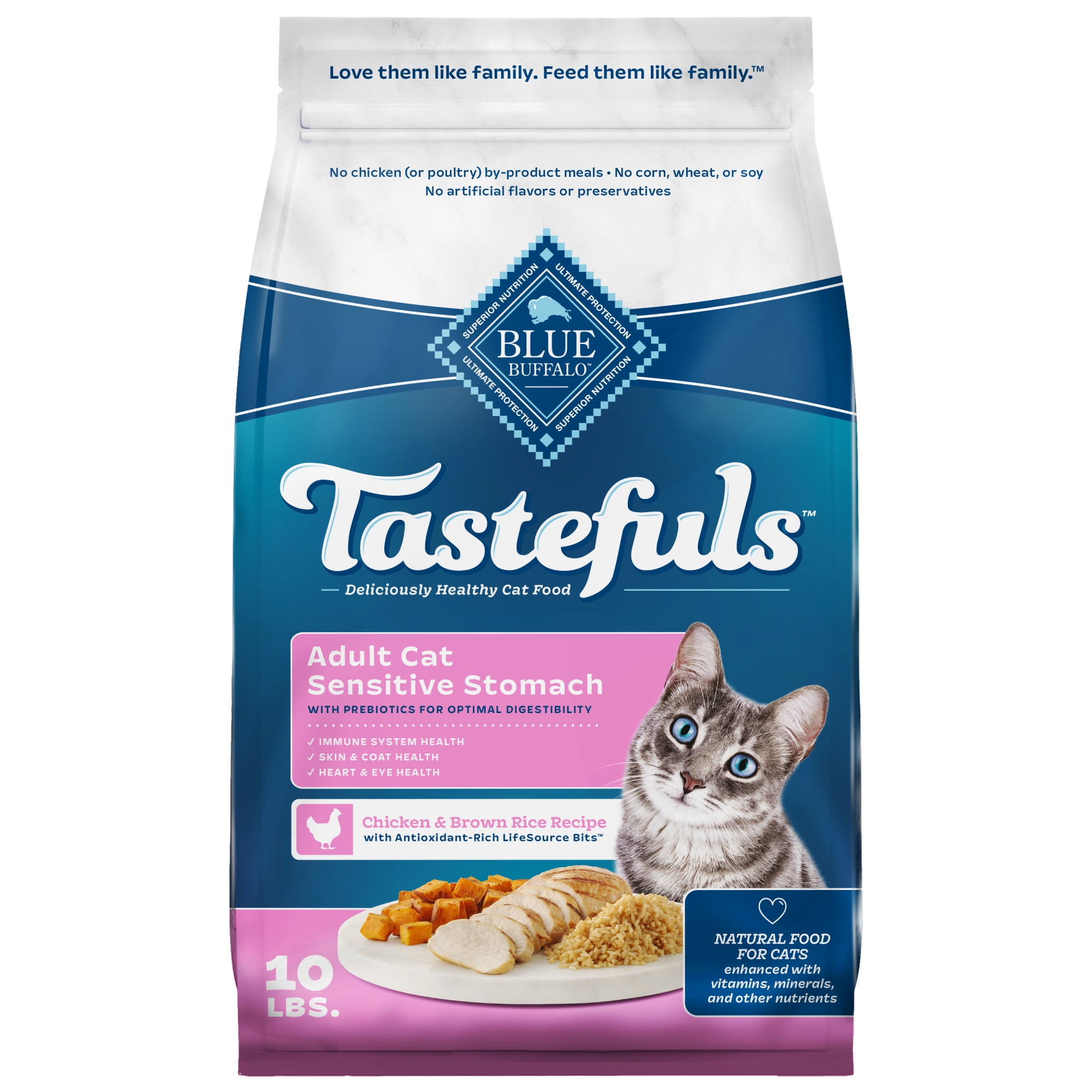 Blue Buffalo Tastefuls Sensitive Stomach Dry Cat Food, Chicken