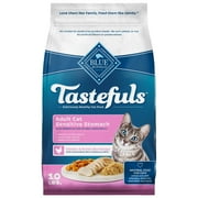 Blue Buffalo Tastefuls Dry Cat Food, Sensitive Stomach, Chicken and Brown Rice, 10-lb Bag
