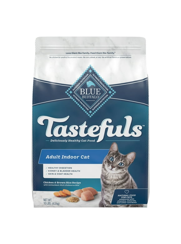 Blue Buffalo Tastefuls Indoor Natural Adult Dry Cat Food, Chicken 10lb bag