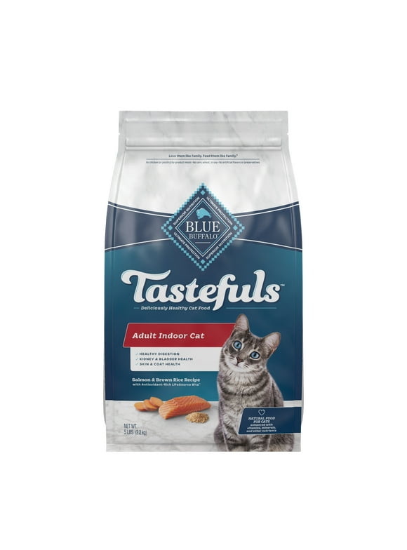 Blue Buffalo Tastefuls Indoor Natural Adult Dry Cat Food, Salmon 5lb bag