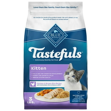 Blue Buffalo Tastefuls Kitten Natural Dry Cat Food, Chicken Recipe, 3-lb. Bag