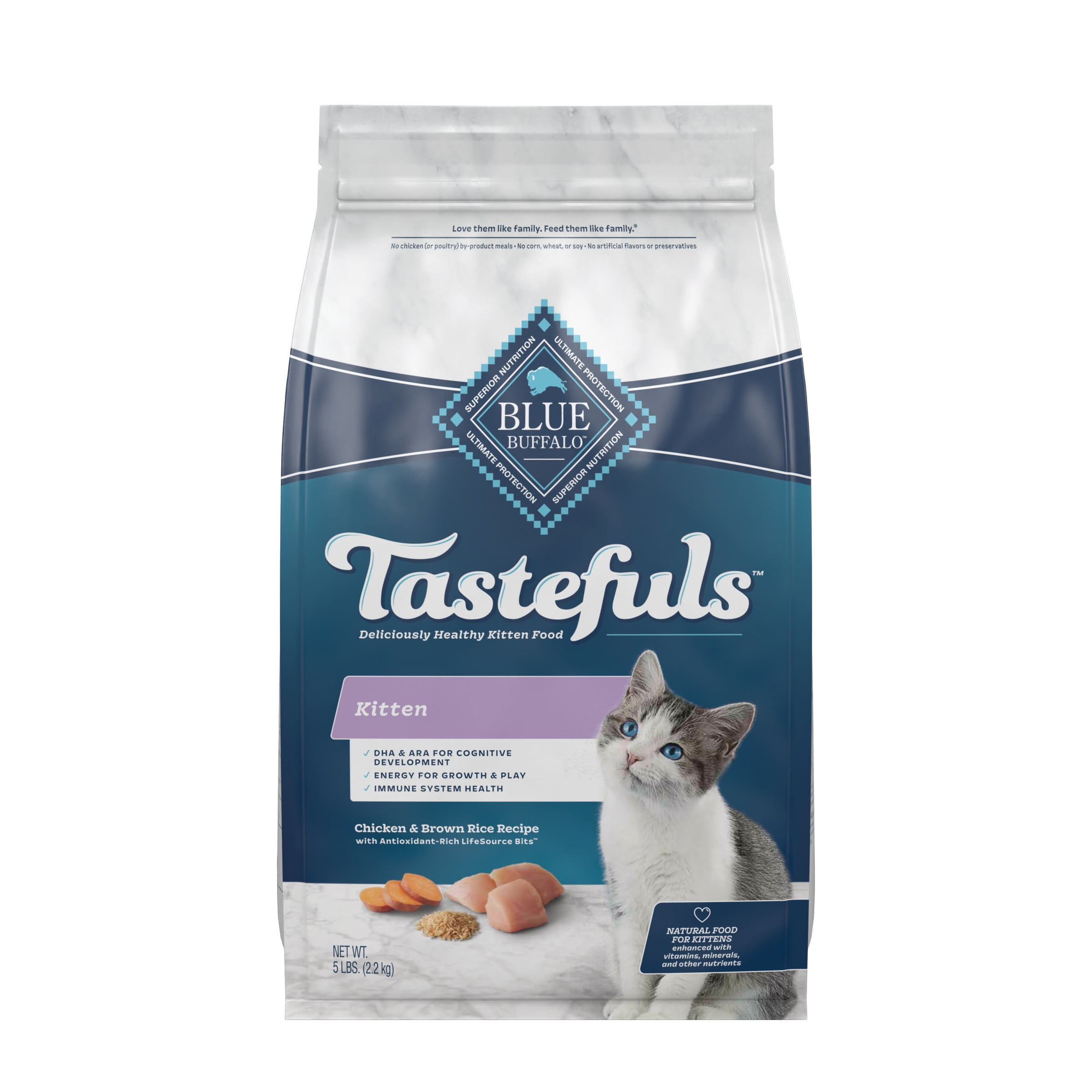 Blue Buffalo Tastefuls Kitten Natural Dry Cat Food Chicken Recipe 3 lb. Bag