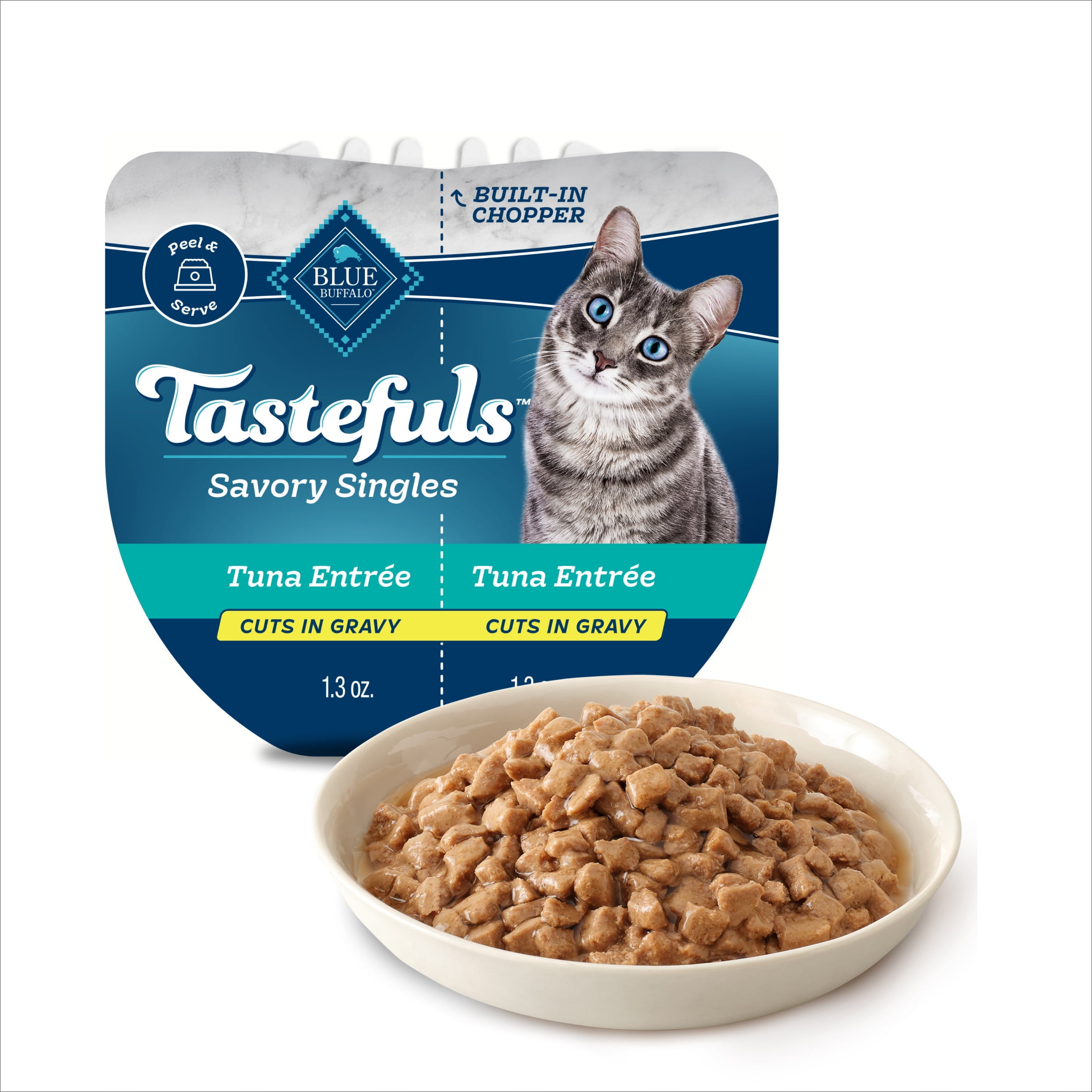 Blue Buffalo Tastefuls Savory Singles Wet Cat Food Paté, 2.6-oz. Twin Pack, Tuna