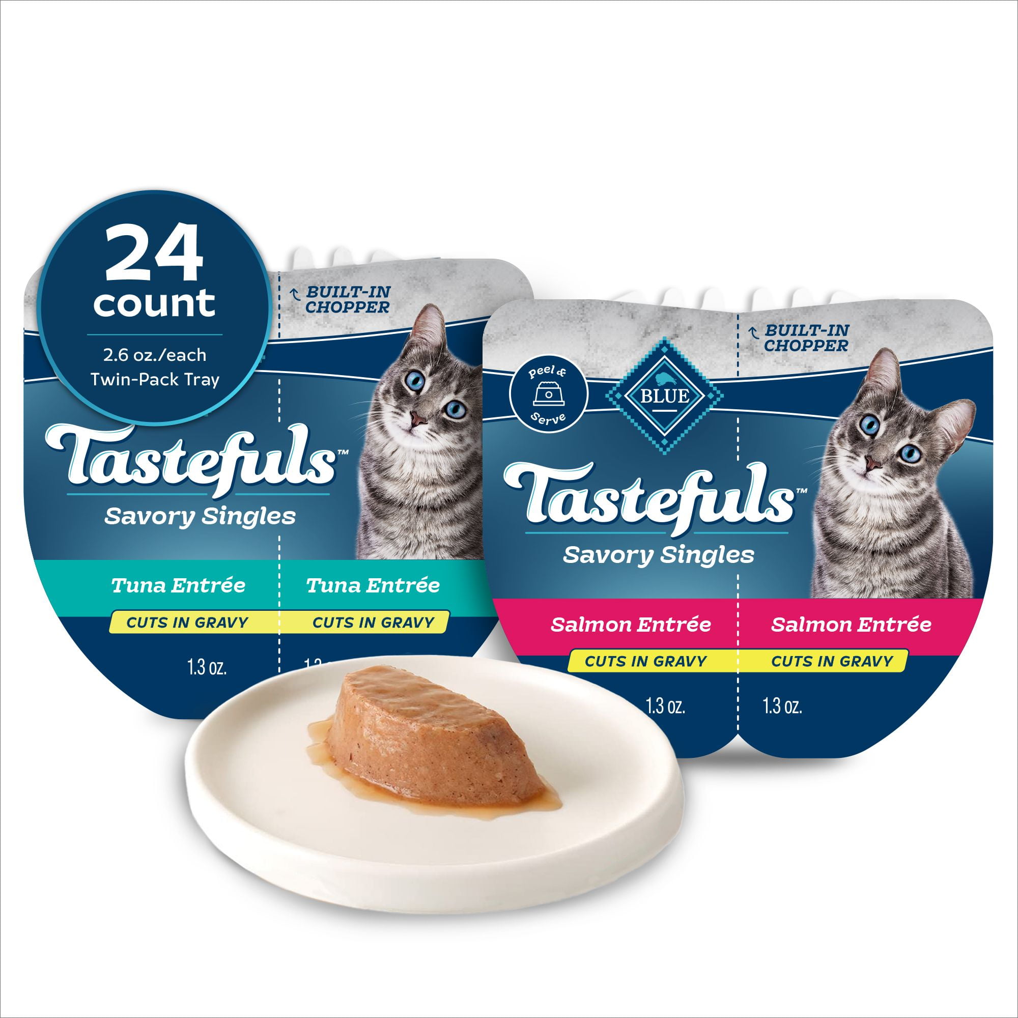 Blue Buffalo Tastefuls Savory Singles Wet Cat Food Variety Pack, Salmon & Tuna Entres