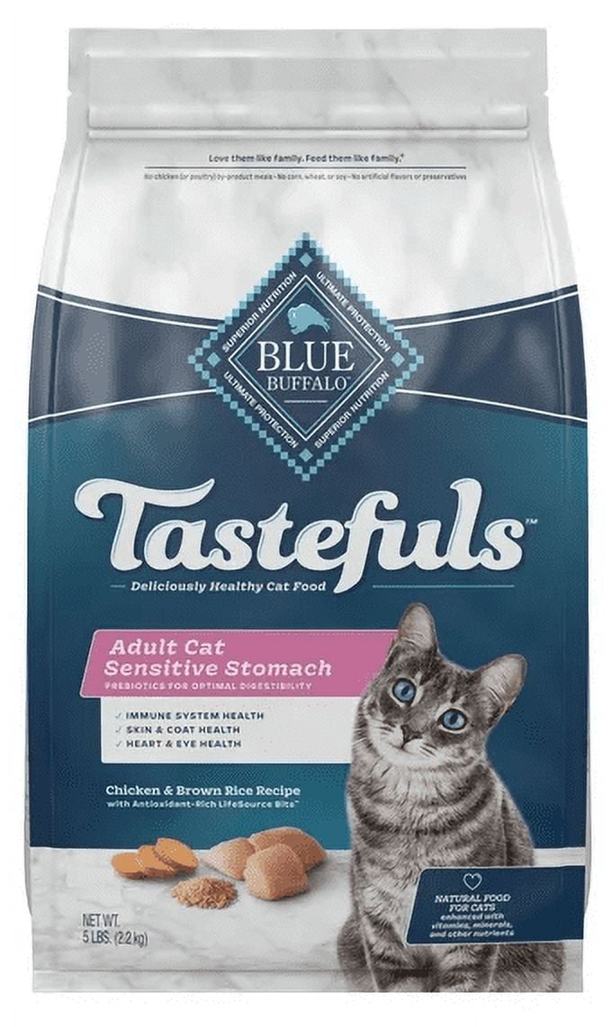 Blue Buffalo Tastefuls Sensitive Stomach Natural Adult Dry Cat Food Chicken 5lb bag