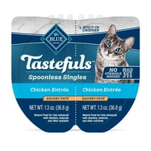 Blue Buffalo Tastefuls Spoonless Singles Chicken Pate Wet Cat Food for Adult Cats, 2.6-oz Twin-Pack Tray