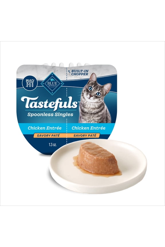 Tastefuls Spoonless Singles Wet Cat Food Paté, 2.6-oz. Twin Pack, Chicken