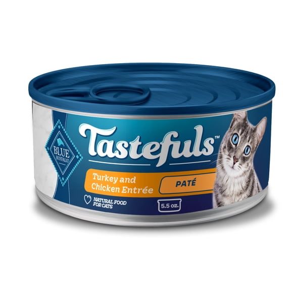 Blue Buffalo Tastefuls Wet Cat Food Paté, Turkey and Chicken, 5.5-oz. Can