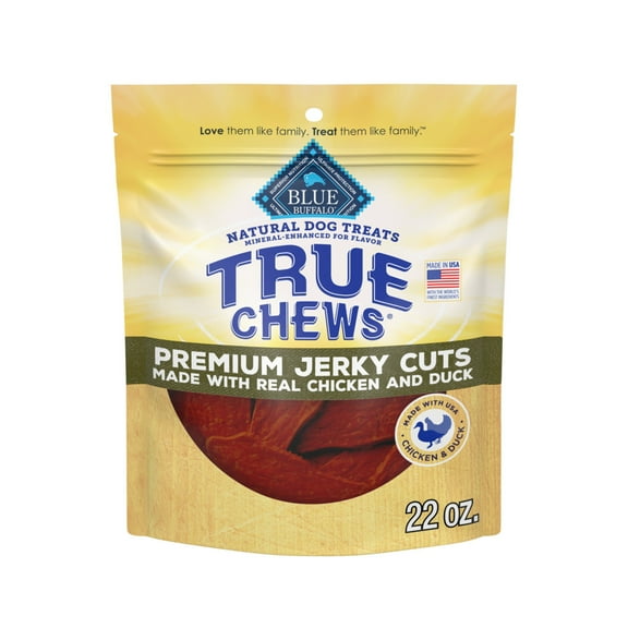 Blue Buffalo True Chews Premium Jerky Cuts Dog Treats, Chicken & Duck, 22-oz. Bag