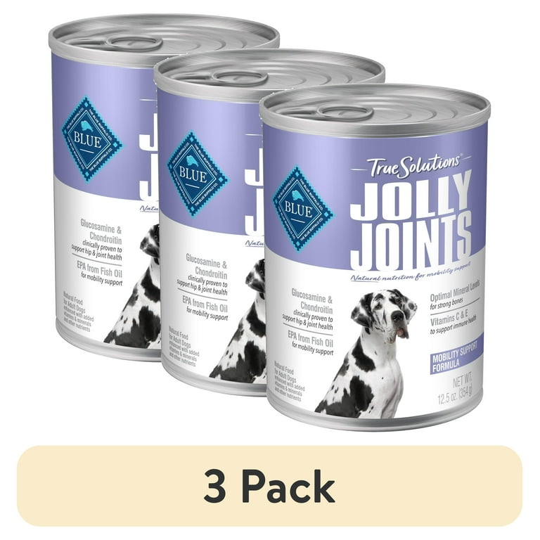 3 pack Blue Buffalo True Solutions Jolly Joints Natural Mobility Support Wet Dog Food Chicken 12.5 oz Can Walmart
