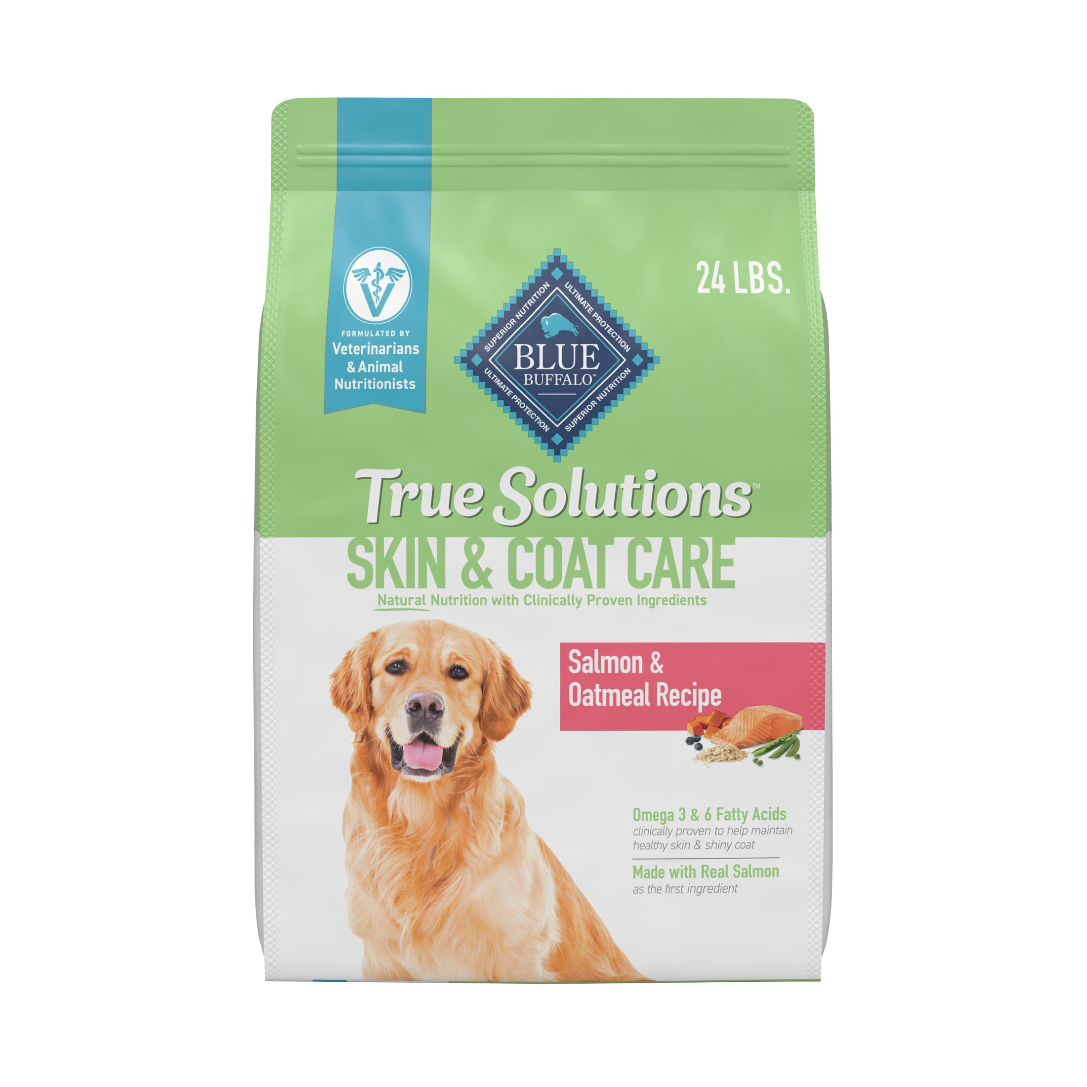Blue Buffalo True Solutions Skin & Coat Adult Dry Dog Food, Salmon, Chicken Free, 24lb Bag