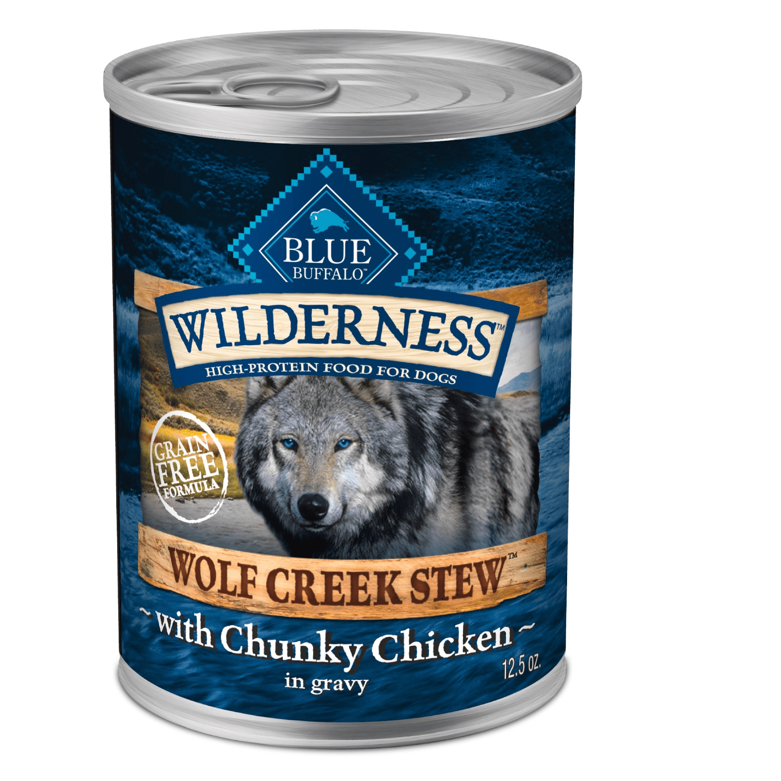 Blue Buffalo Wilderness Adult Dog Wet Food, Chicken Stew in Gravy, 12 Count