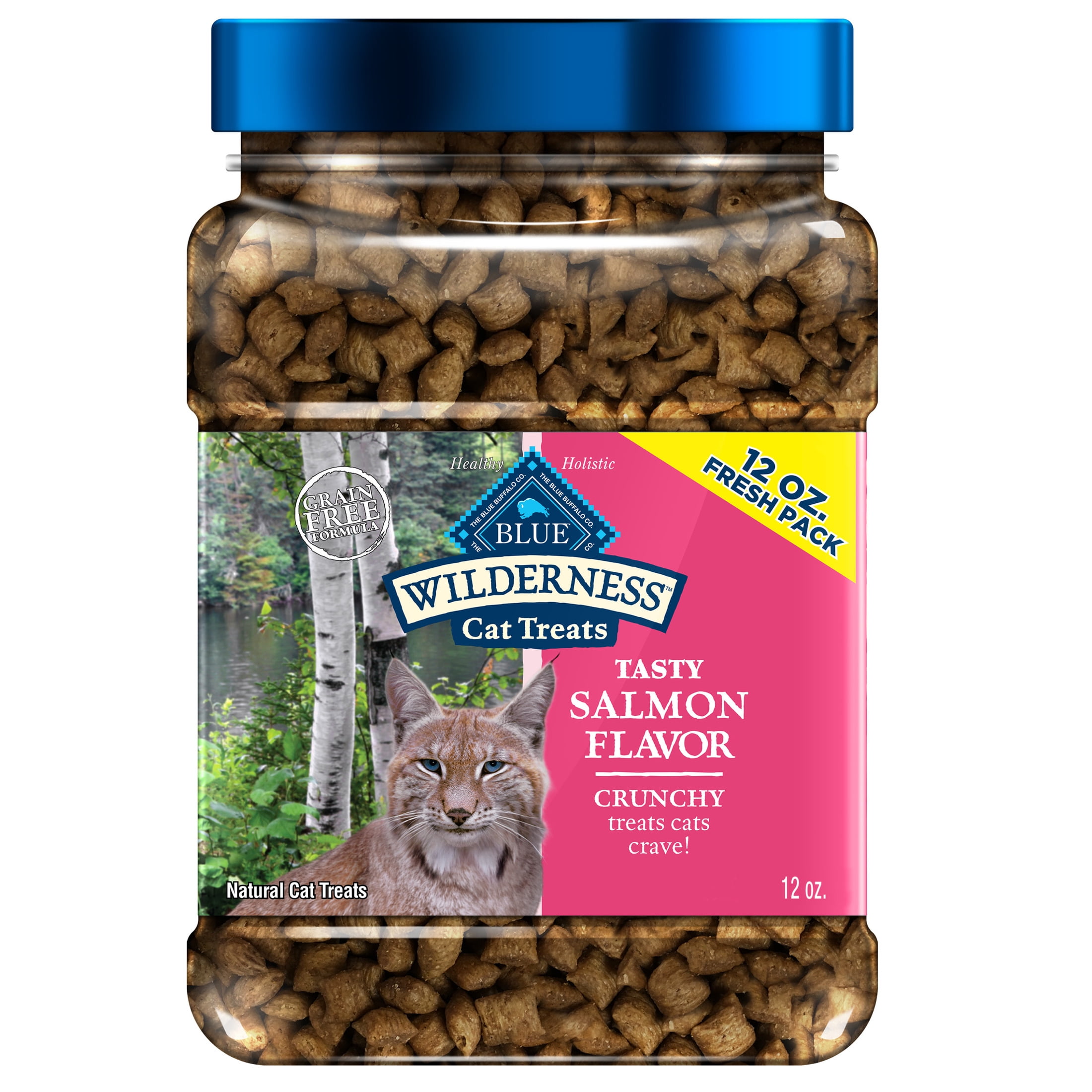 Blue Buffalo Wilderness Crunchy Cat Treats, Tasty Salmon Flavor, 12-oz. Tub