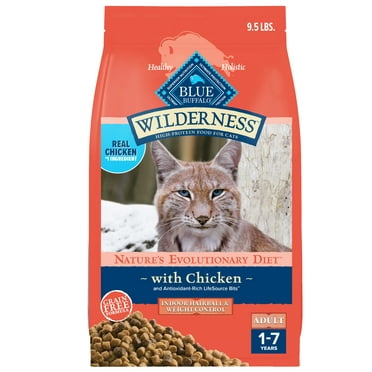 Blue Buffalo Wilderness Dry Cat Food, Weight and Hairball Control, Chicken, 9.5-lb. Bag