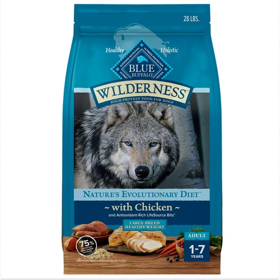 Blue Buffalo Wilderness Healthy Weight Adult Large Breed Dry Dog Food, Chicken, 28-lb.