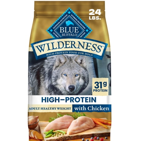 Blue Buffalo Wilderness High-Protein, Healthy Weight Chicken Adult Dry Dog Food 24lb Bag
