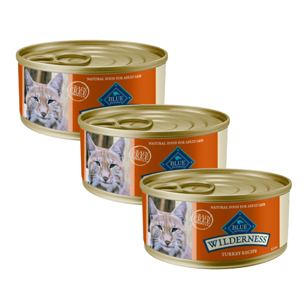 Blue Buffalo Wilderness HighProtein Adult Cat Wet Food, Turkey, 5.5oz