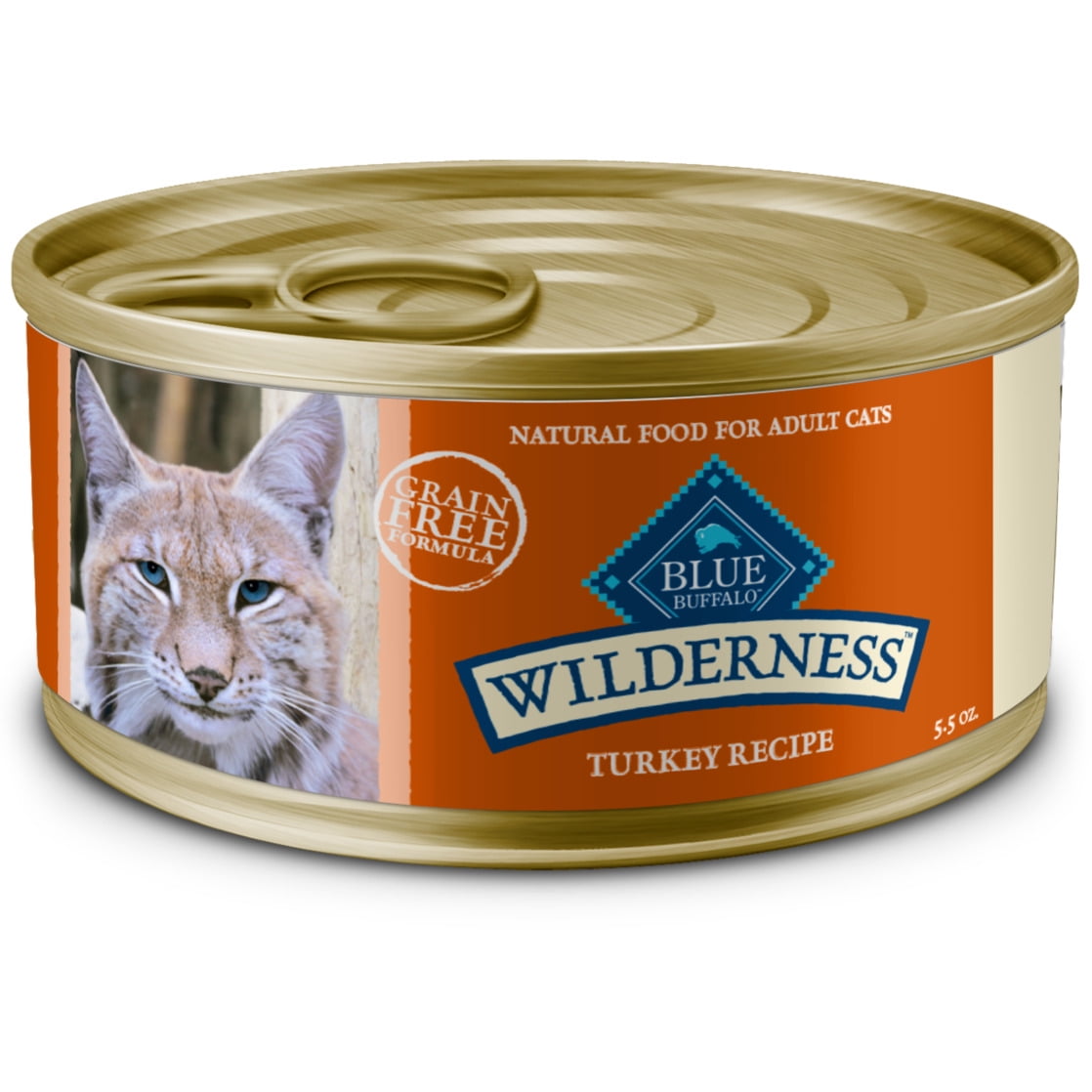Blue Buffalo Wilderness High-Protein Adult Cat Wet Food, Turkey, 5.5-oz. Can