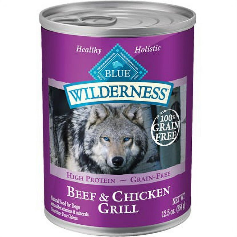Blue Buffalo Wilderness High Protein Healthy Beef Chicken Wet Dog Food Grain Free 12.5 oz. Walmart