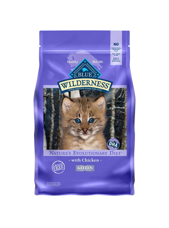 Blue Buffalo Wilderness High Protein Chicken Dry Cat Food for Kittens, Grain-Free, 5 lb. Bag