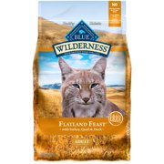 Blue Buffalo Wilderness High Protein, Natural Adult Dry Cat Food, Flatland Feast with Turkey, Quail & Duck 4lb