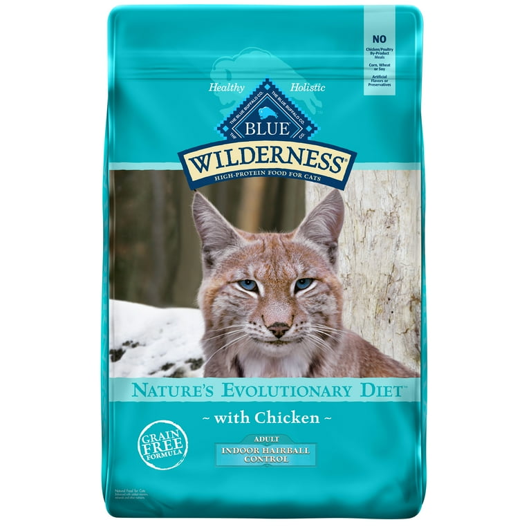 Blue Buffalo Wilderness High Protein Indoor Hairball Control Chicken Dry Cat Food for Adult Cats Grain Free 9.5 lb. Bag Walmart