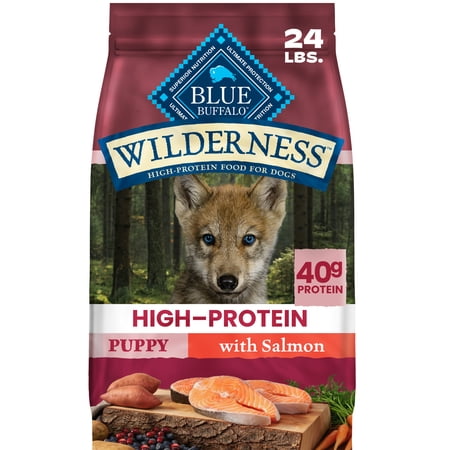 Blue Buffalo Wilderness High-Protein, Salmon Puppy Dry Dog Food, 24lb Bag