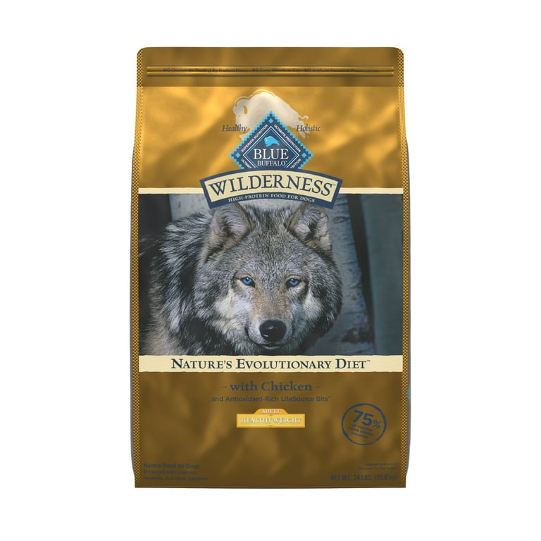 Dog food with top wolf on bag
