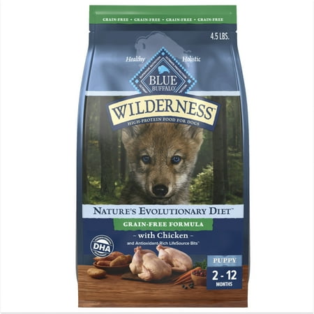 Blue Buffalo Wilderness High-Protein Puppy Dry Dog Food, Chicken, 4.5-lb. Bag