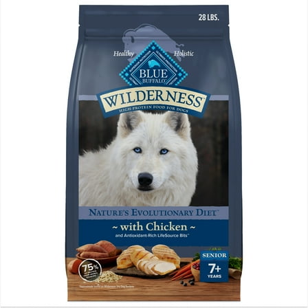 Blue Buffalo Wilderness High-Protein Natural Senior Dry Dog Food, Chicken Recipe, 28-lb.