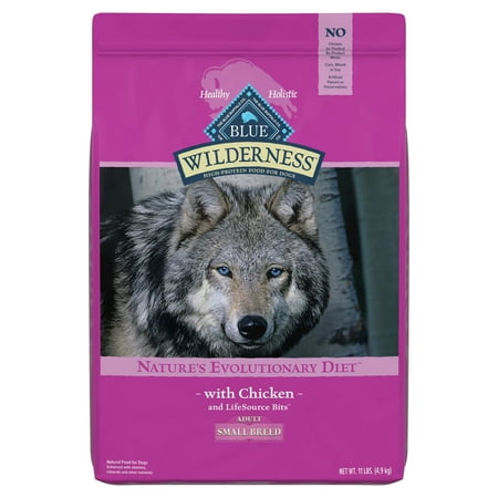 Blue Buffalo Wilderness High Protein Small Breed Chicken Dry Dog Food for Adult Dogs, Grain-Free, 11 lb. Bag