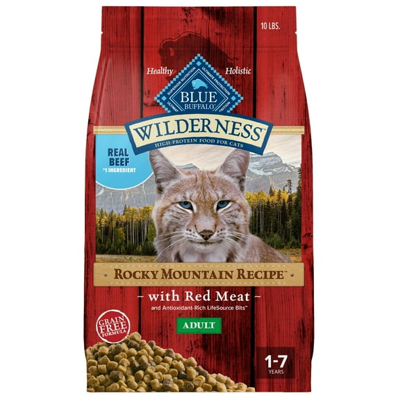 Blue Buffalo Wilderness Natural Dry Cat Food, Rocky Mountain Recipe, Red Meat, 10-lb. Bag