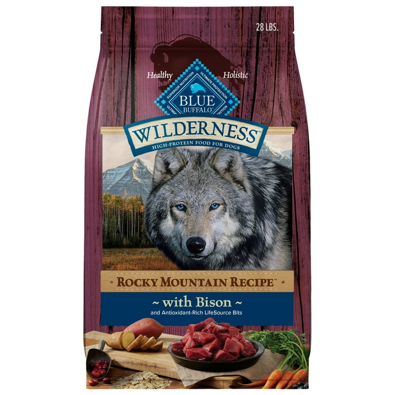 Blue Buffalo Wilderness Rocky Mountain Recipe Adult High-Protein Wholesome Grains & Bison Dry Dog Food