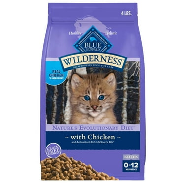 Blue Buffalo Wilderness Natural Kitten Dry Cat Food, High-Protein, Chicken, 4-lb. Bag
