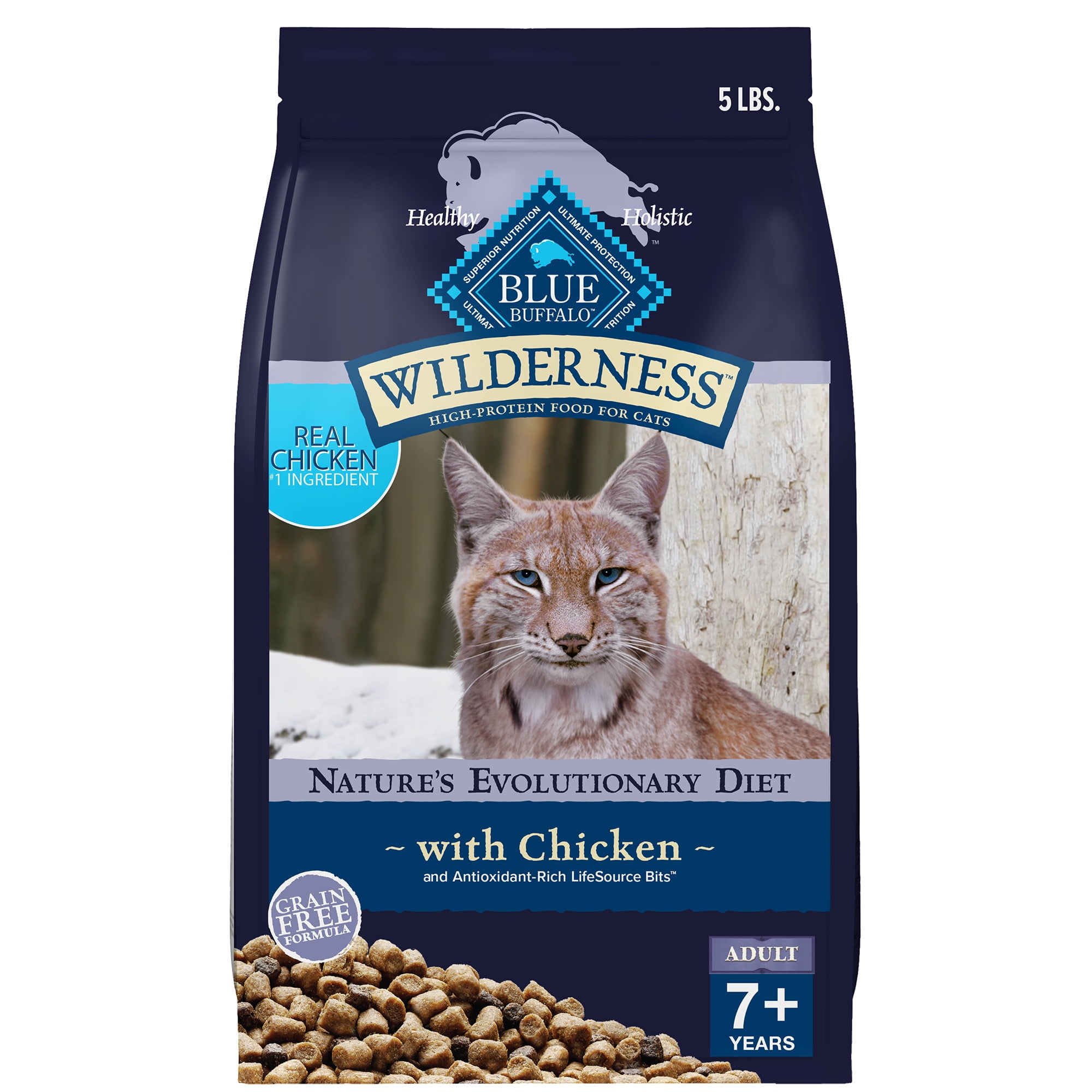 Blue Buffalo Wilderness Natural Mature Dry Cat Food, HighProtein