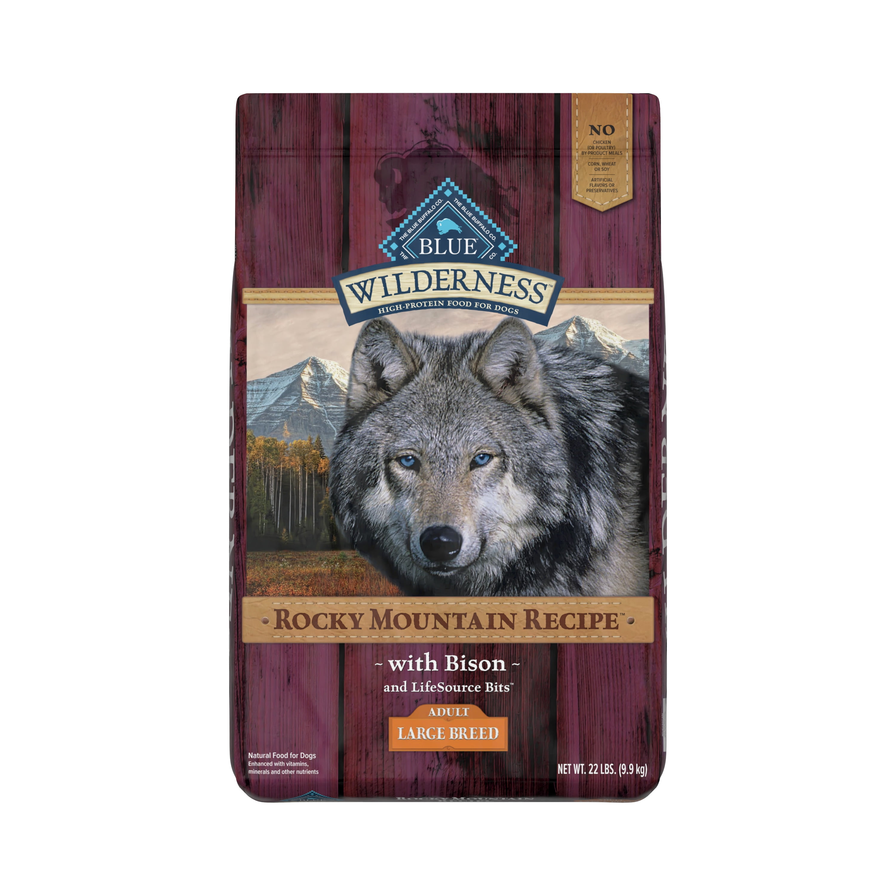 Blue Buffalo Wilderness Rocky Mountain Recipe High Protein Large Breed Bison Dry Dog Food for