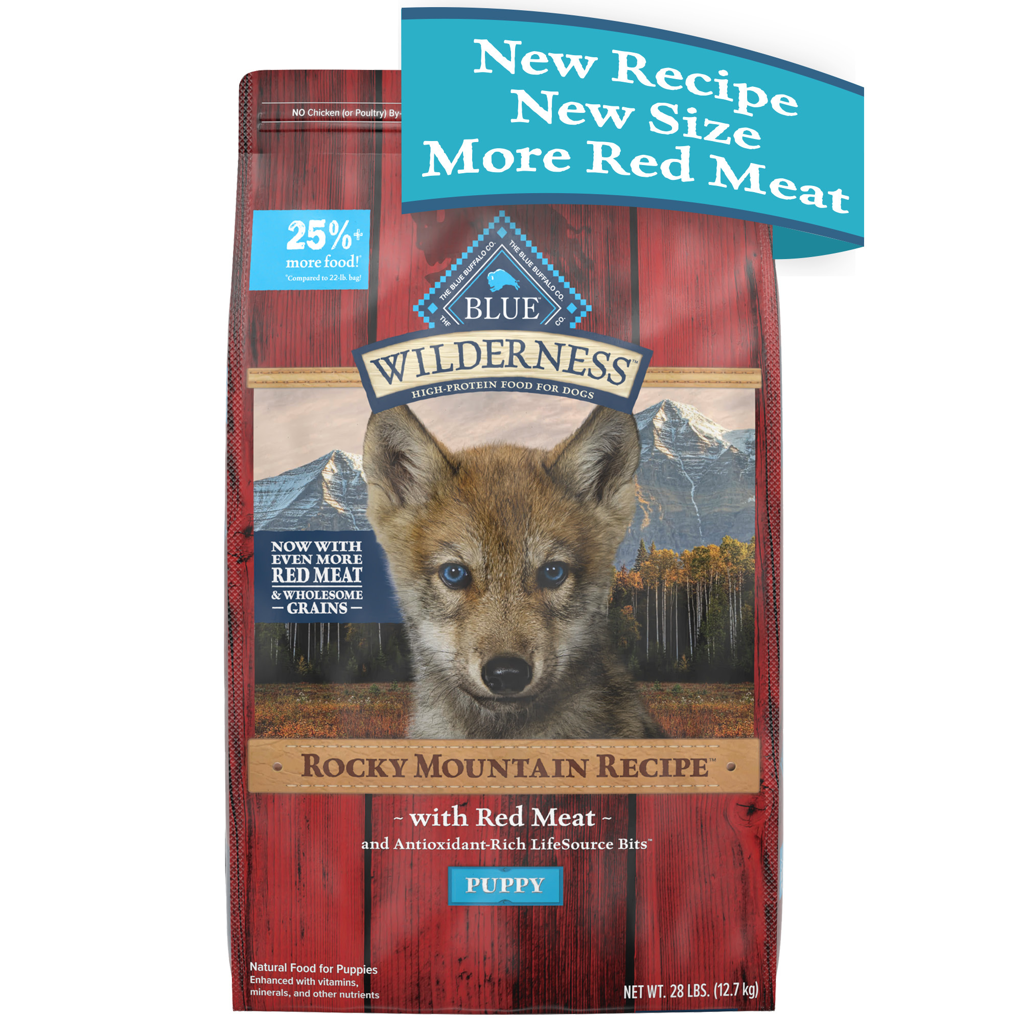 Blue Buffalo Wilderness Rocky Mountain Recipe High Protein Natural Puppy Dry Dog Food, Red Meat