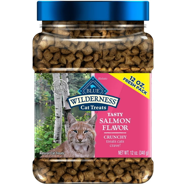 Blue Buffalo Wilderness Grain Free Healthy Snacks Crunchy Cat Treats Tasty Salmon Flavor 12 oz. Tub Walmart