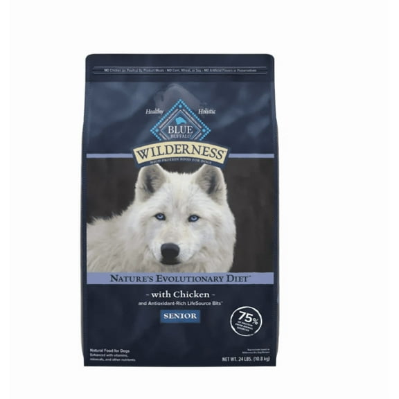 Blue Buffalo Wilderness Senior High-Protein Chicken Recipe Dry Dog Food 24 lb