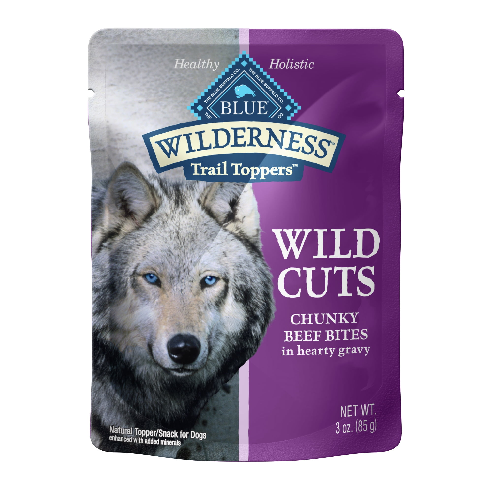 Blue Buffalo Wilderness Trail Toppers Wet Dog Food, Chunky Beef Bites in Hearty Gravy