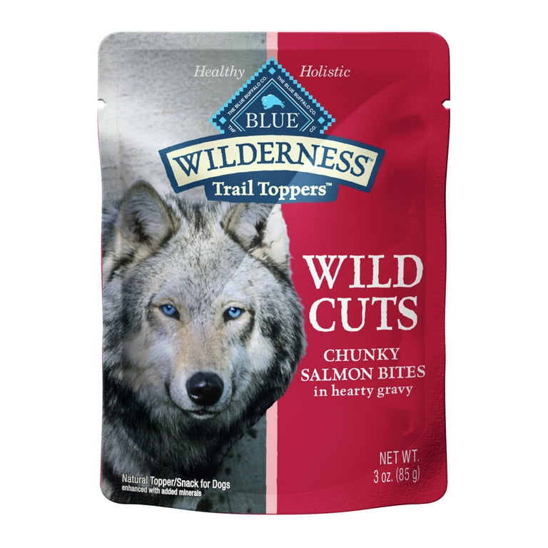 Blue Buffalo Wilderness Wild Cuts Trail Toppers Chunky Salmon Bites in Hearty Gravy Dog Food Pouches Blue Buffalo Wilderness Wild Cuts Trail Toppers Chunky Salmon Bites in Hearty Gravy Dog Food Pouches