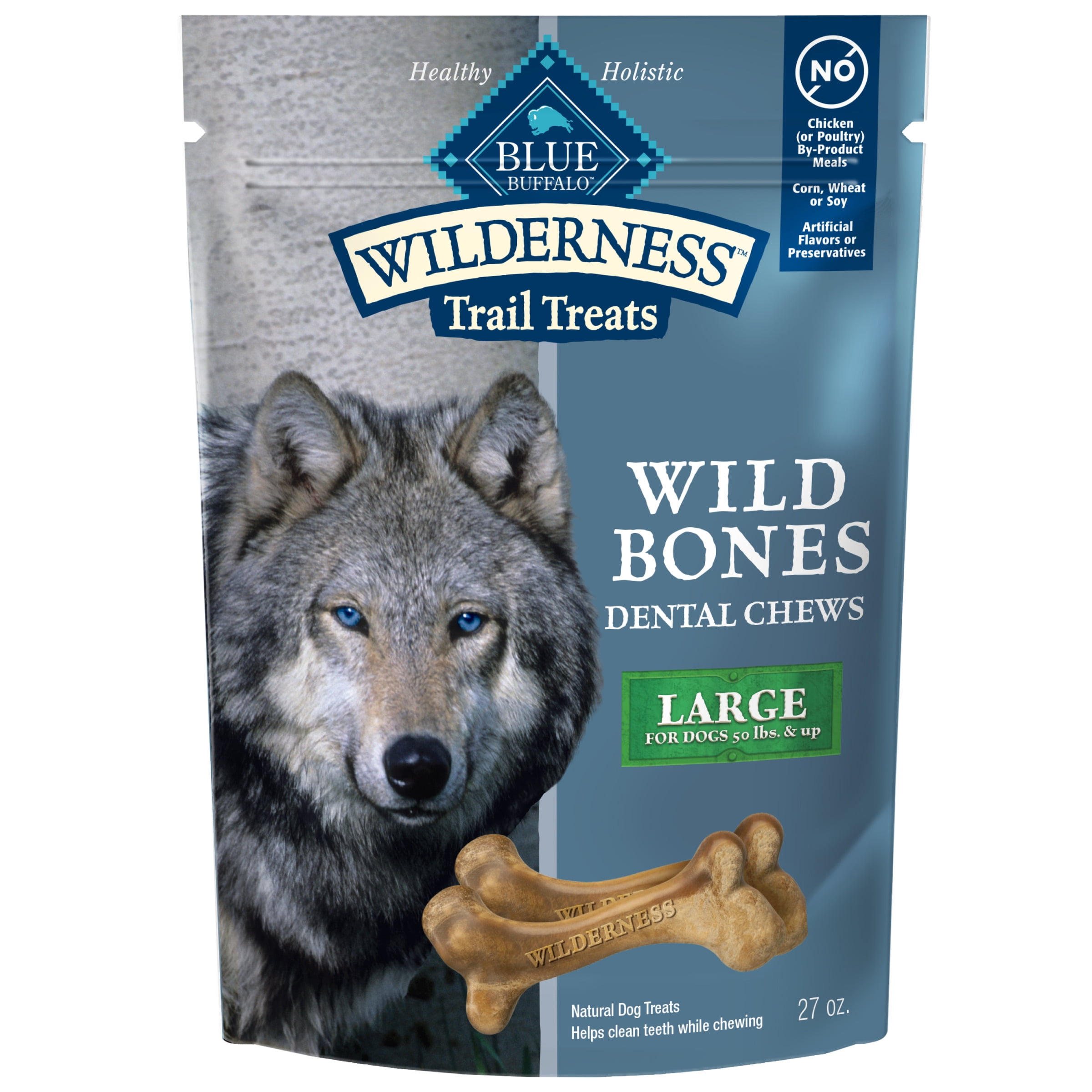 Blue Buffalo Wilderness Wild Bones Dental Chews Dog Treats, Mini, 10oz