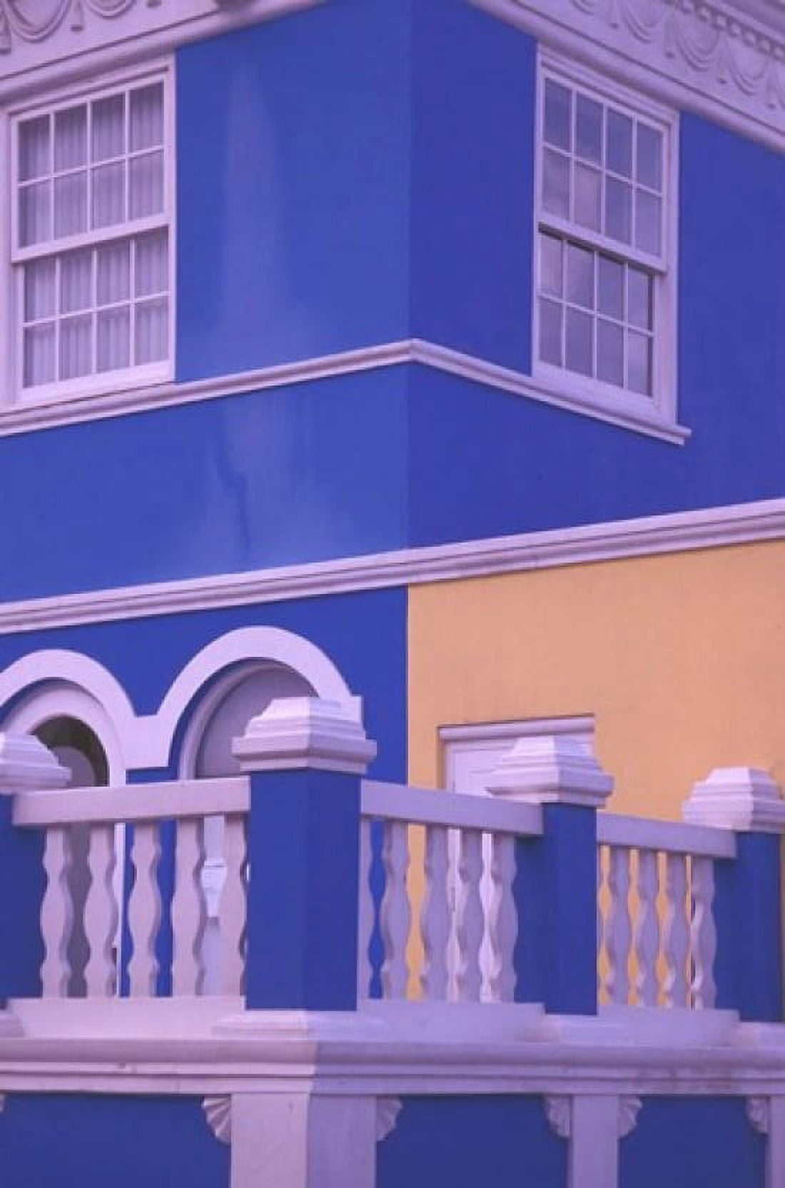 Blue Building and Detail Willemstad Curacao Caribbean Canvas Art - Michele Westmorland DanitaDelimont (18 x 27)