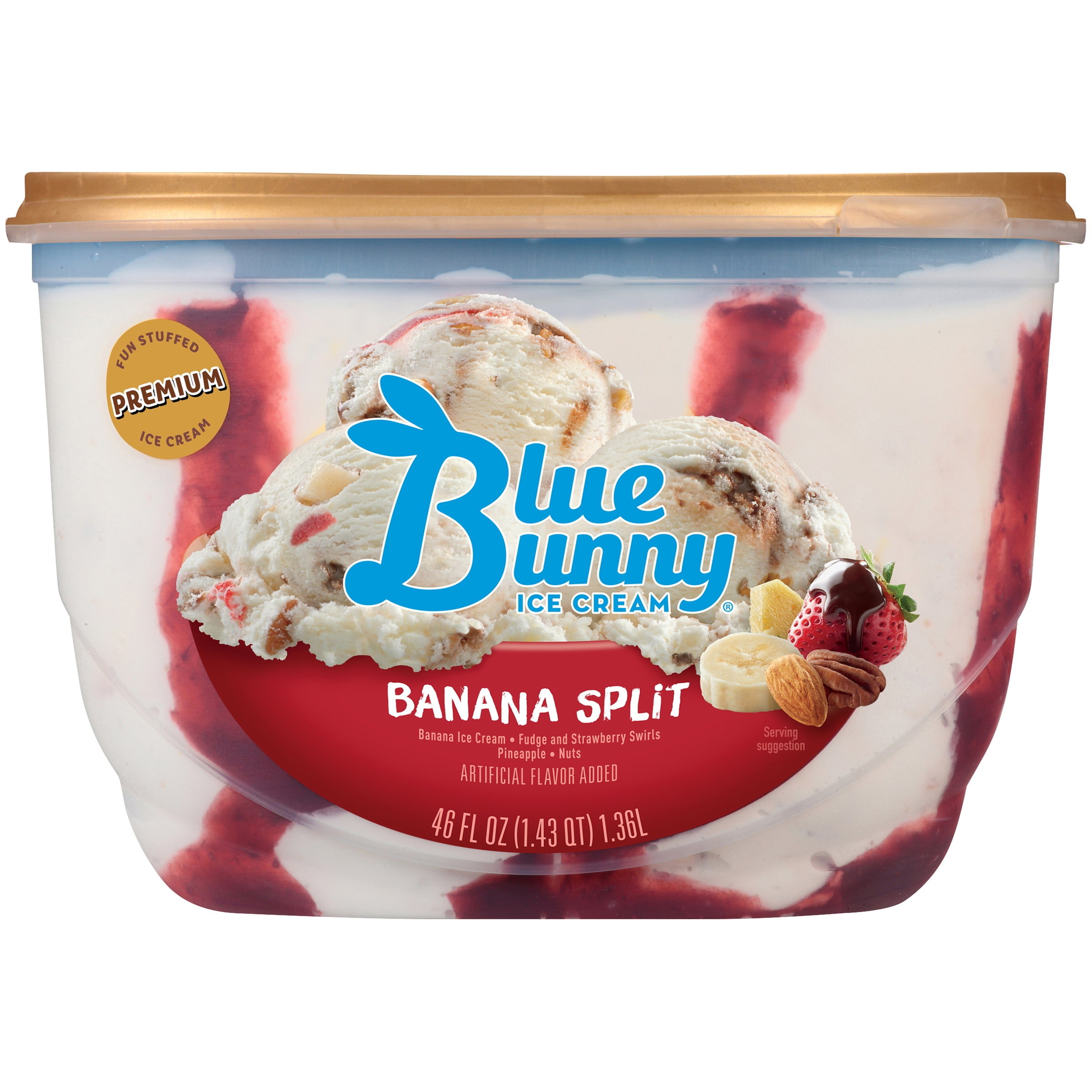 Blue Bunny Banana Split Ice Cream 46 fl oz